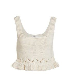 BA&SH Sena Cropped Knit Tank, size Small, color Ecru